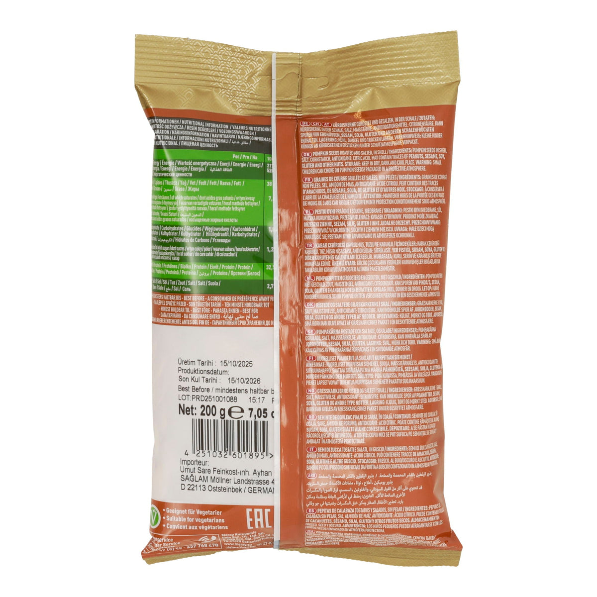 Kerne Meray | Kürbiskerne | Geröstete und gesalzene Kürbiskerne | 200 g
