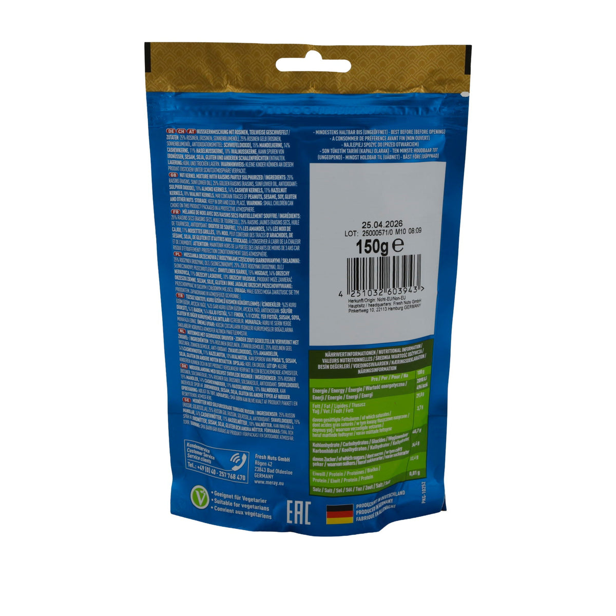 Studentenfutter Meray | Nussmischung | mit Rosinen | 150 g