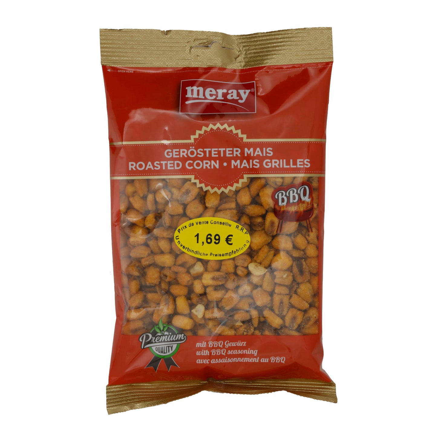 Gerösteter Mais BBQ Meray | Knuspriger Snack | Mit BBQ-Gewürz | 150 g