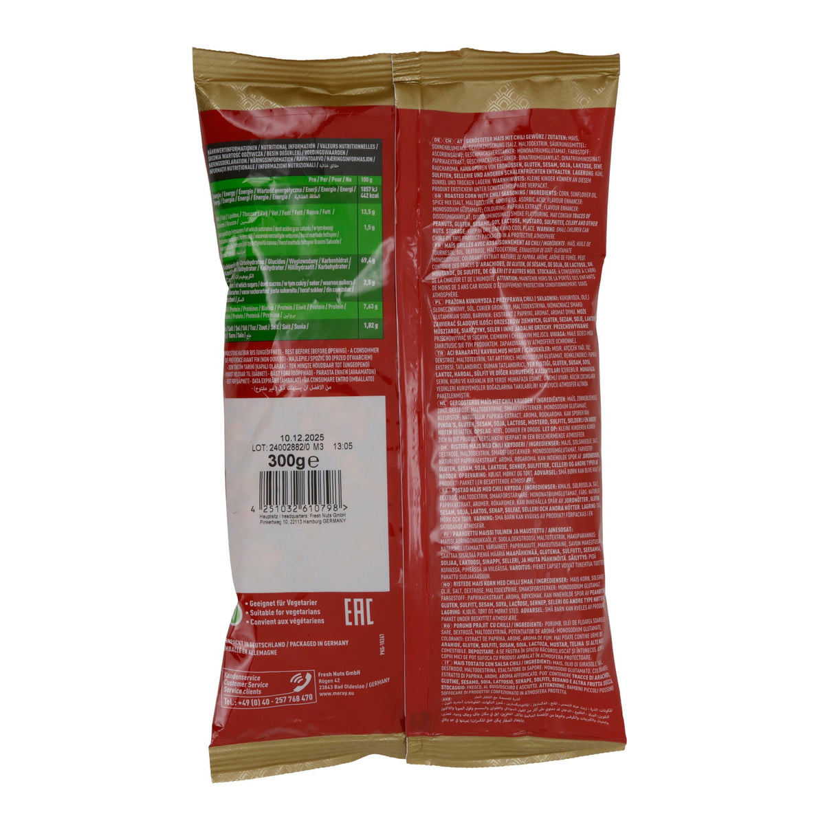 Gerösteter Mais Meray | Scharf | Würziger Snack mit Chili | 300g MERAY