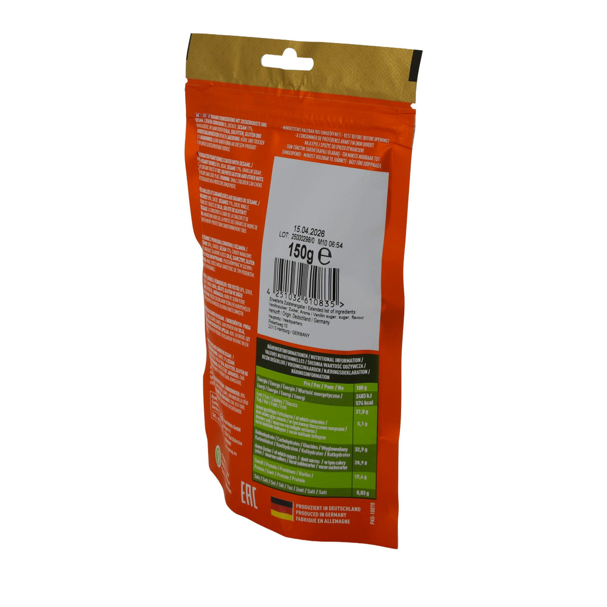 Erdnusskerne Meray | Nüsse | mit Sesam ummantelt | 150 g Beutel