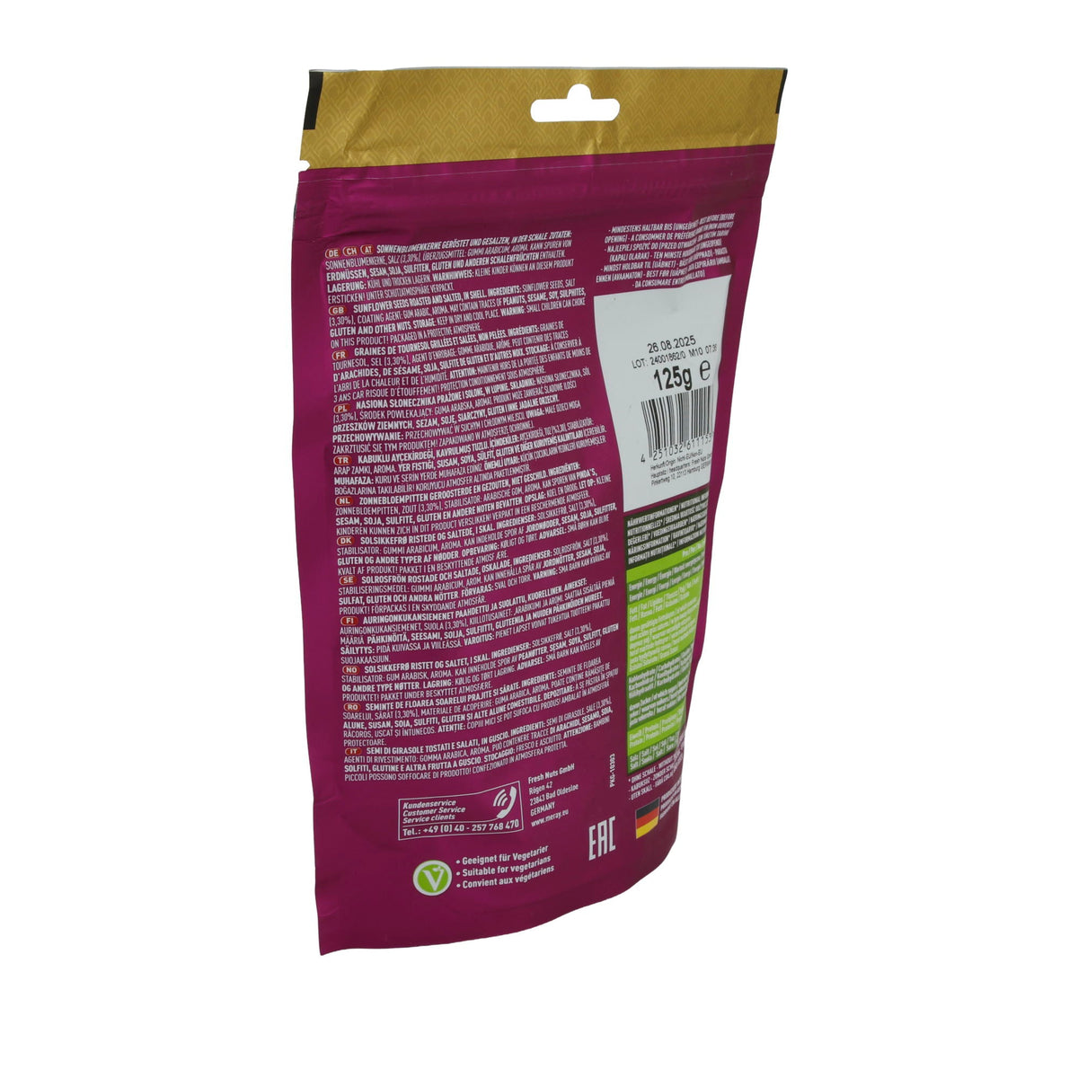 Sonnenblumenkerne Dakota Meray | Geröstet und gesalzen | Für den Snack-Genuss | 125 g MERAY