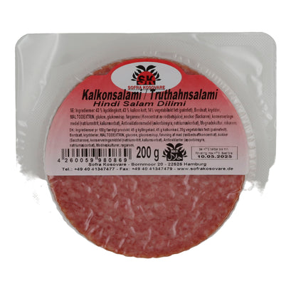 Salame di tacchino | Salame di tacchino Halal-Truthahnsalami, affumicato | 200 g