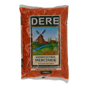 Linsen Dere Rote Linsen | Hülsenfrüchte | Mild-aromatisch für Suppen & Currys | 1000 g DERE