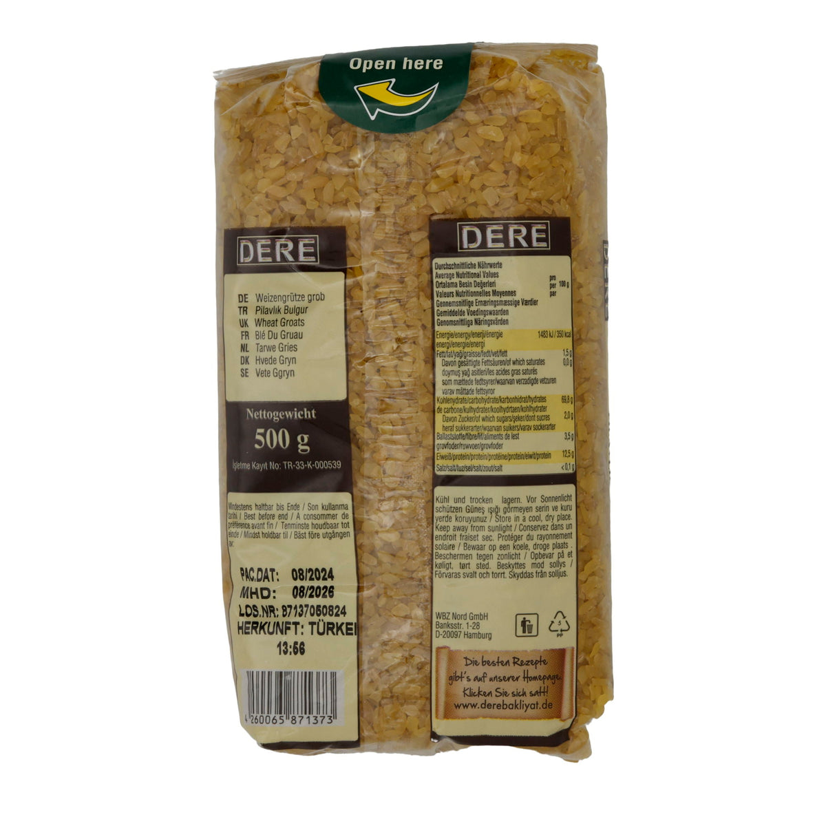 Bulgur Dere | Weizengrieß grob | Pilavlık Bulgur (grober Bulgur) | 500g
