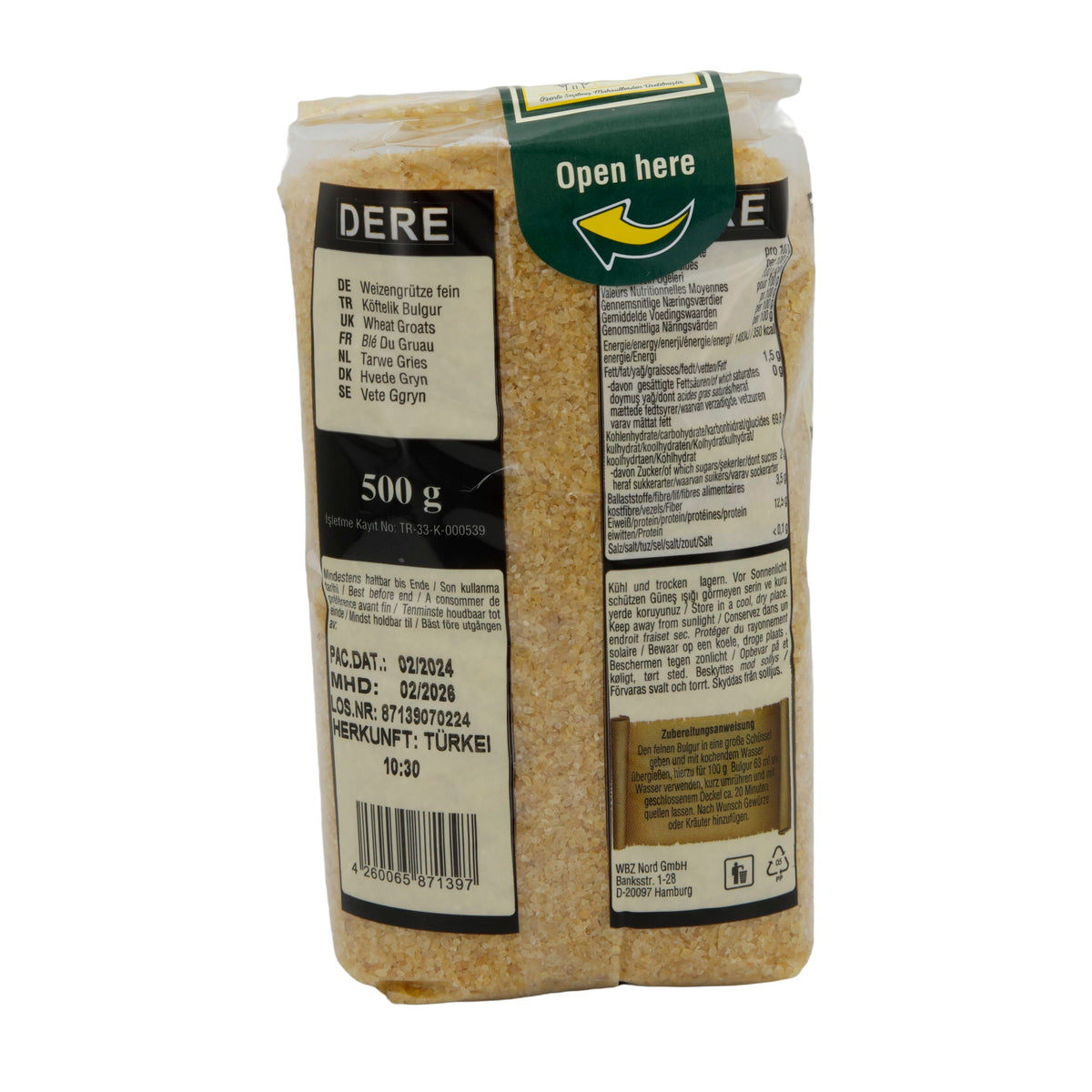 Bulgur DERE | Fein gemahlen | Ideal für köstliche Bulgur-Rezepte | 500g DERE