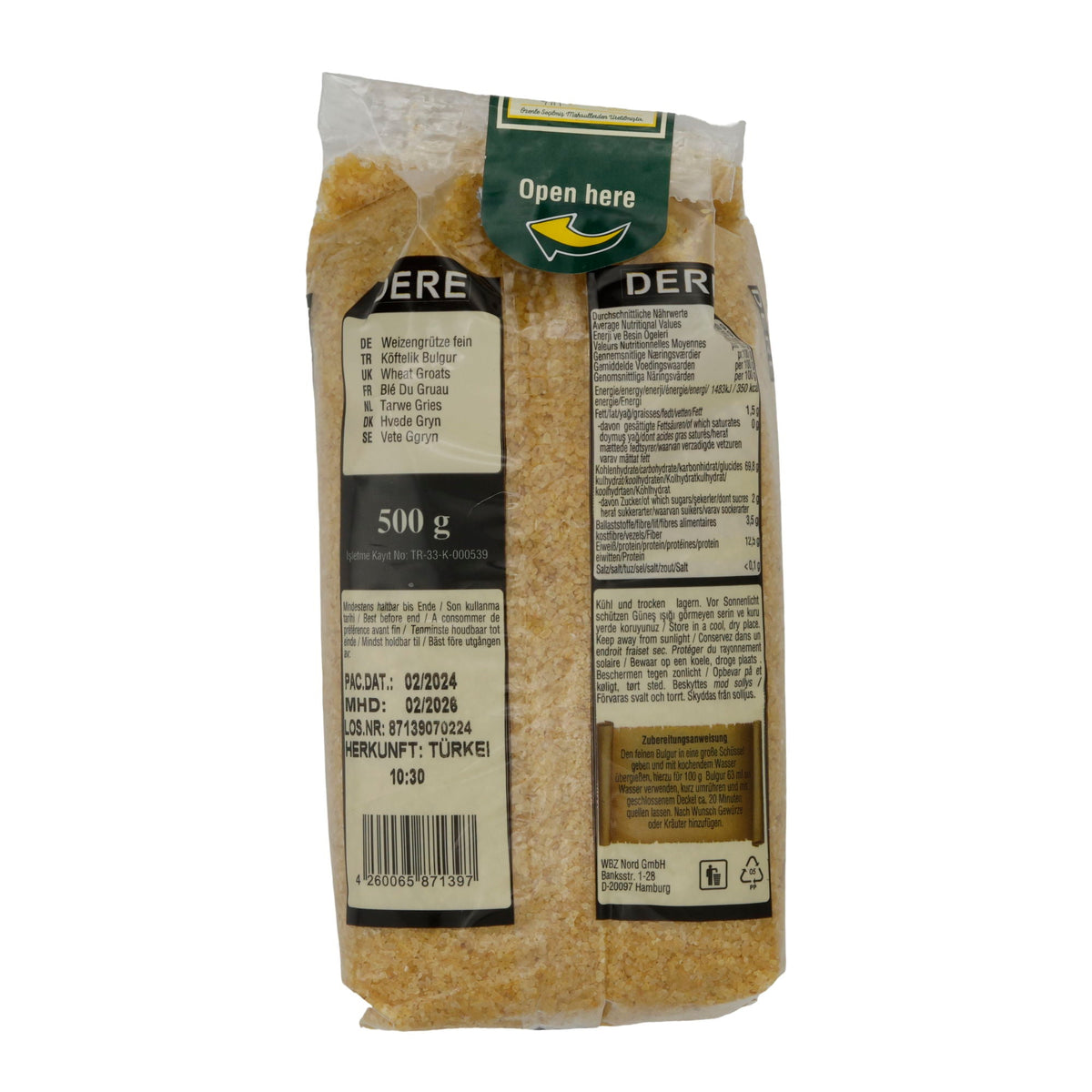 Bulgur DERE | Fein gemahlen | Ideal für köstliche Bulgur-Rezepte | 500g DERE