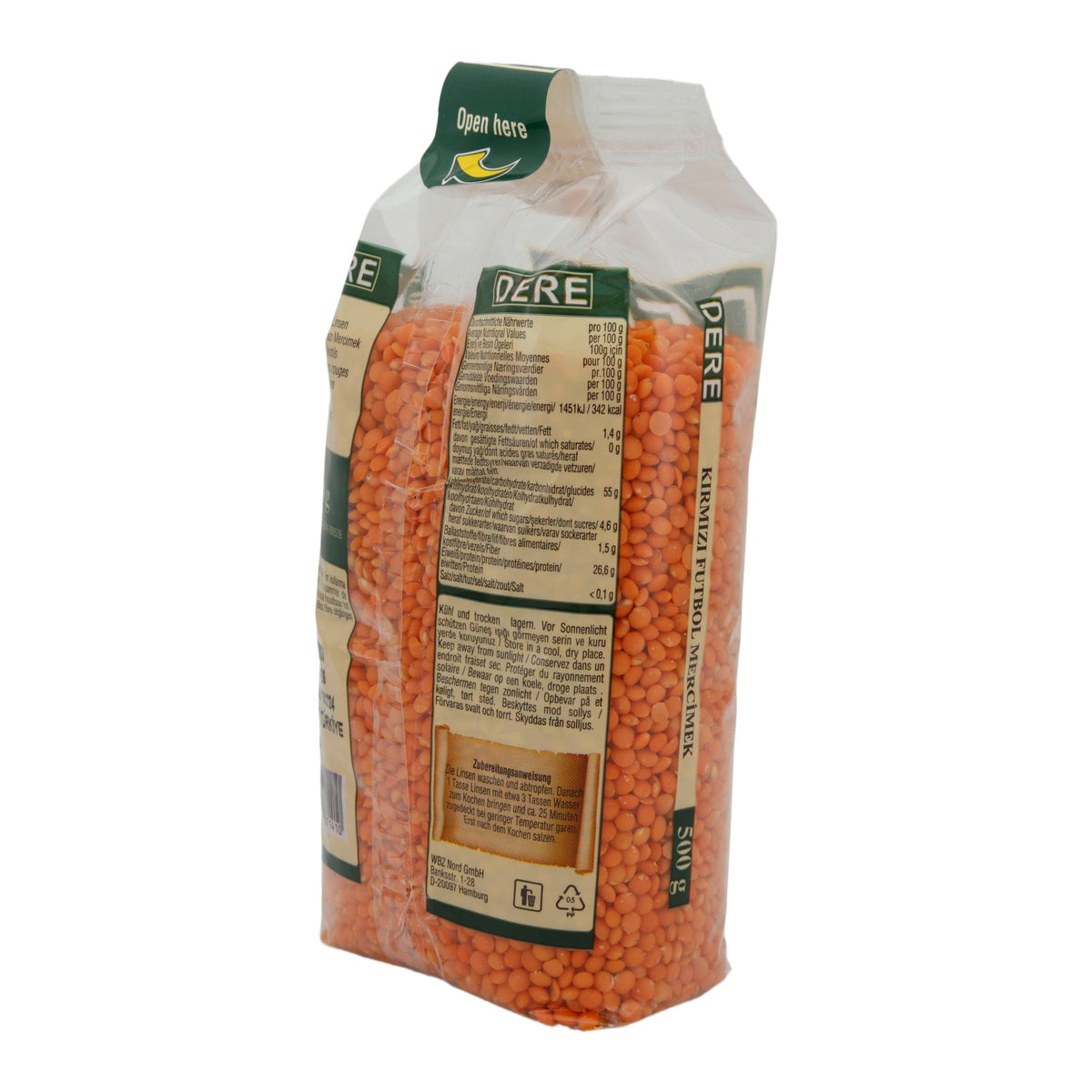 Rote Linsen Dere | Kirmizi Futbol Mercimek | 500g DERE