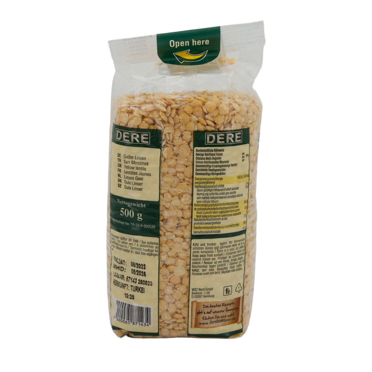 Linsen Dere | Gelb | Sarı Mercimek | 500g DERE