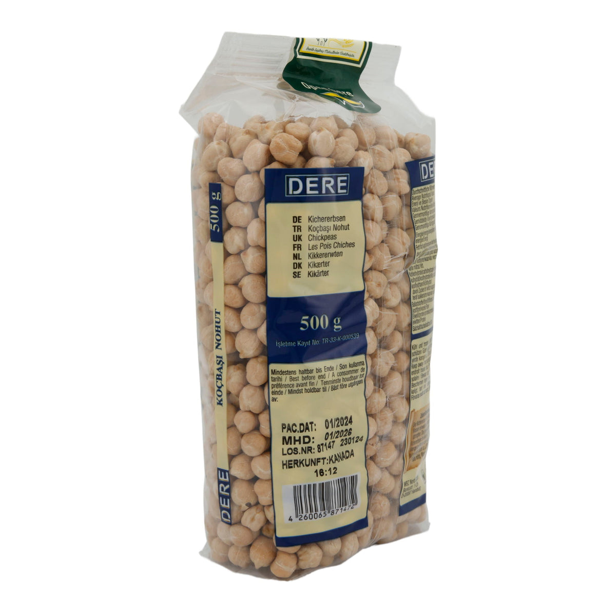 Kichererbsen Dere | Hülsenfrucht | Koçbaşı Nohut | 500g DERE