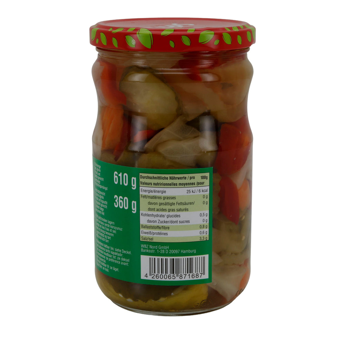 Gemüsevielfalt Selin Türlü Turşu | Eingelegte Gemüse | Bunte Vielfalt für herzhaften Genuss | 610 g Glas SELIN