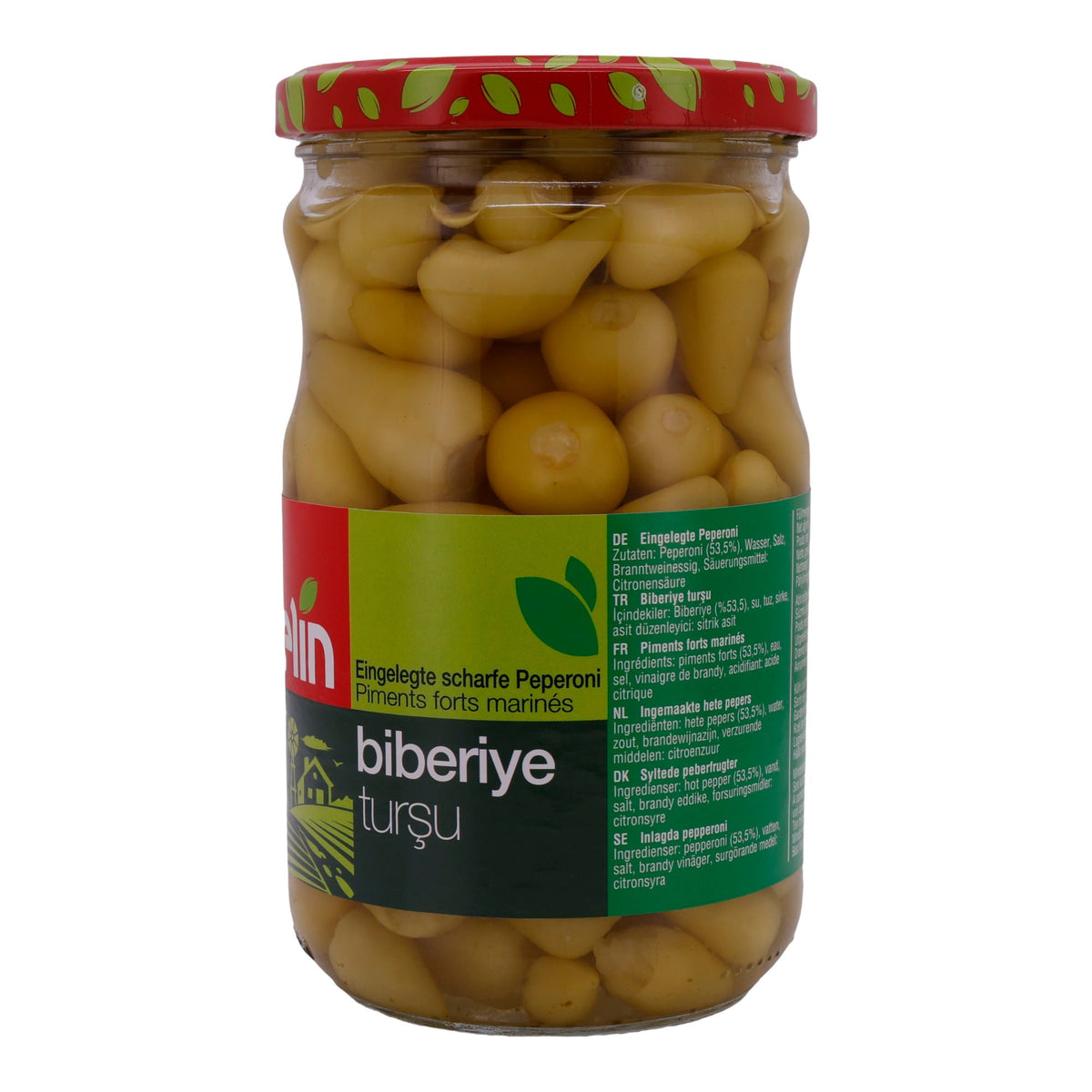 Peperoni Selin | Scharfe | Marinierte Paprika in Essig, würzig & frisch | 580g
