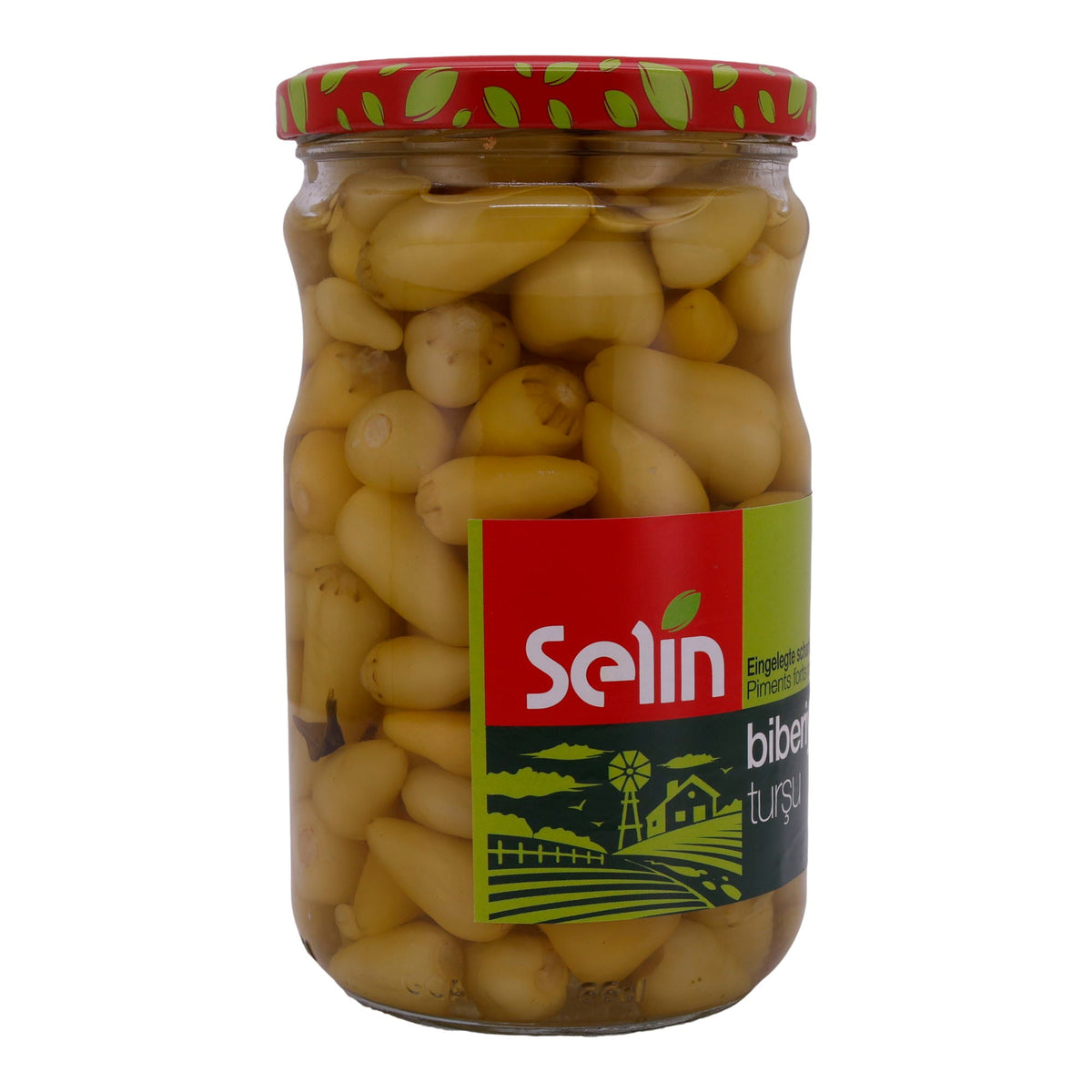 Peperoni Selin | Scharfe | Marinierte Paprika in Essig, würzig & frisch | 580g SELIN
