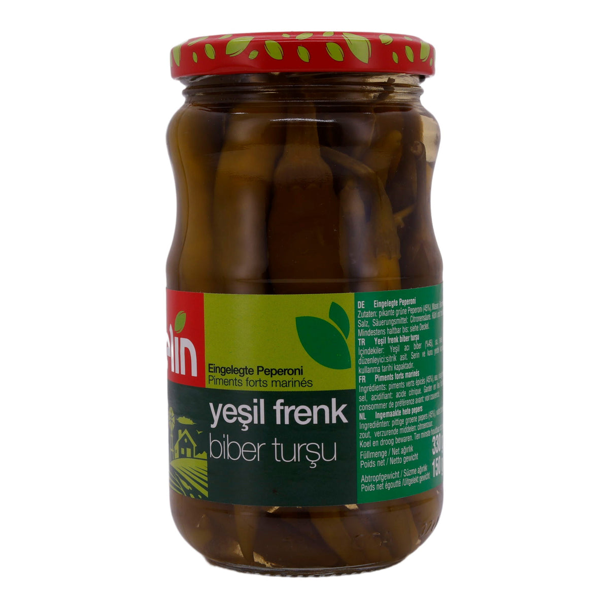 Eingelegtes Peperoni Selin | Eingelegte Grüne Peperoni | Würzige Leckerbissen | 330 g