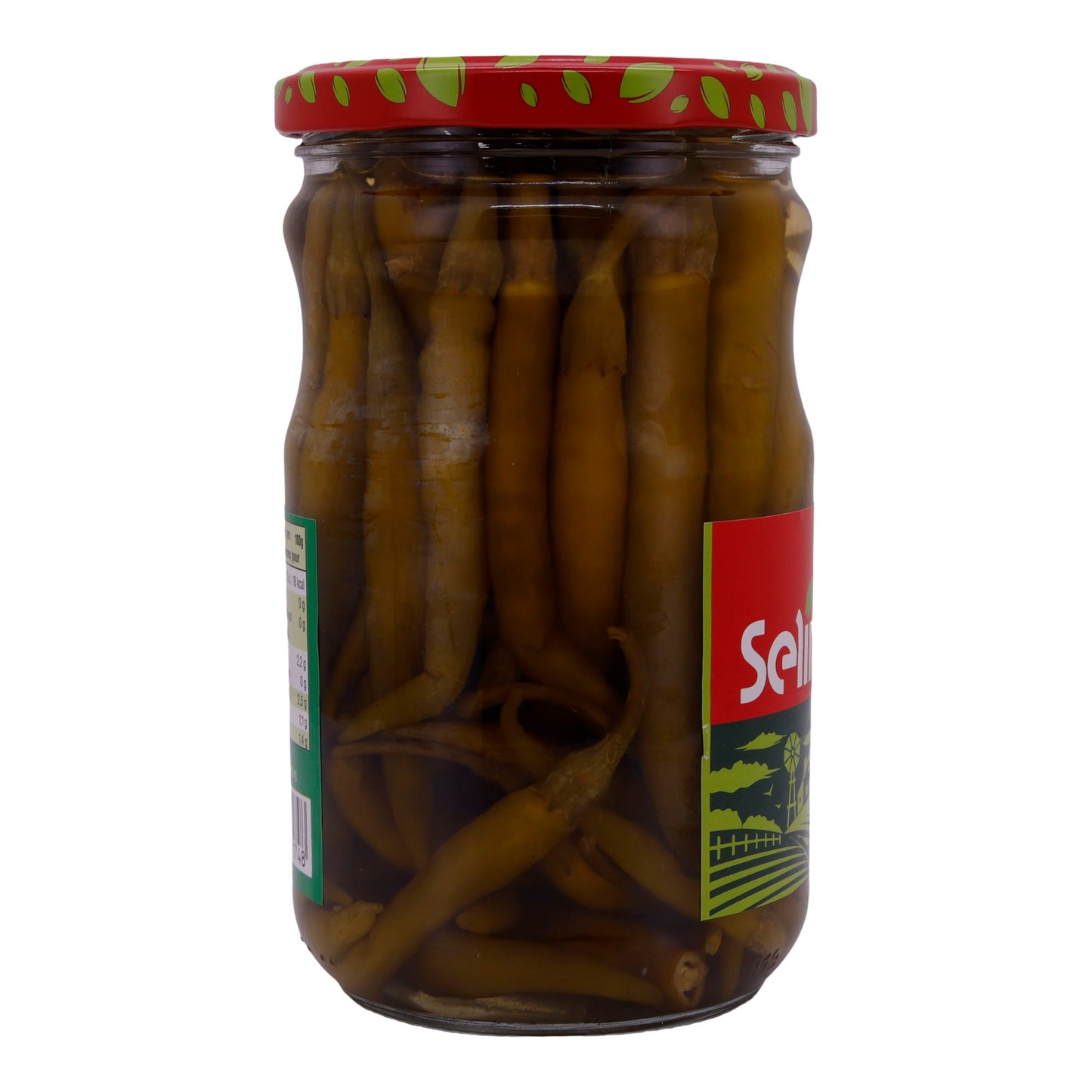 Peperoni Selin | Ingelegde groene jalapeño's | In azijn | 580g glas