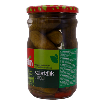 Gurken Selin | Ingelegde augurken in azijn | Met knoflook & paprika | 620g