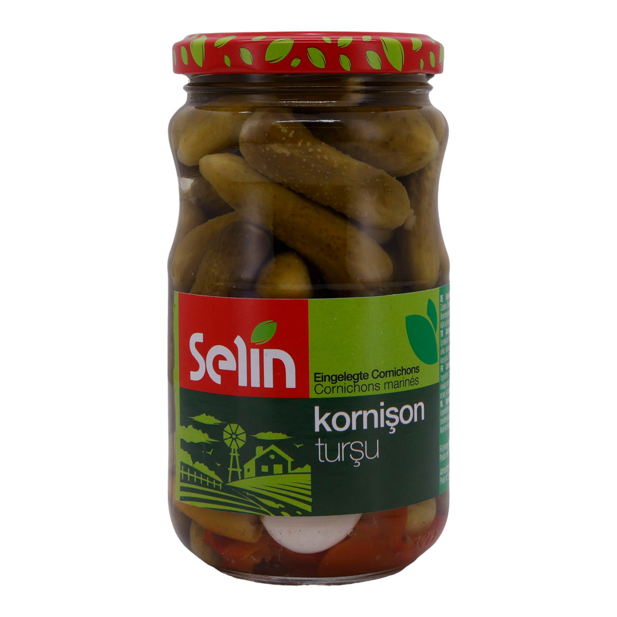 Cornichons Selin | Kornischon Türsü | In Essig mit Paprika und Knoblauch | 330g