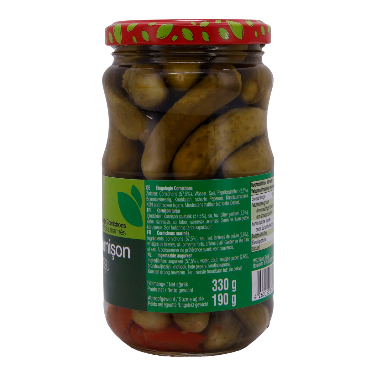 Cornichons Selin | Kornischon Türsü | In Essig mit Paprika und Knoblauch | 330g