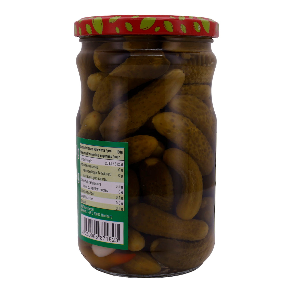 Cornichons Selin | Gemüse | In Essig mit Paprika und Knoblauch | 580g