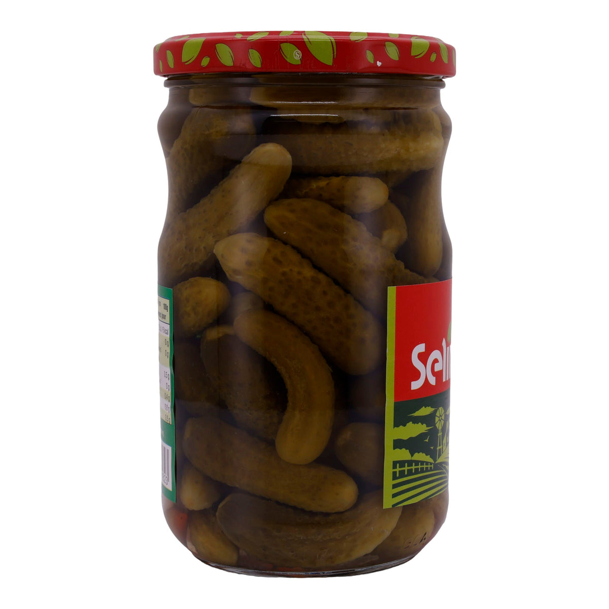 Cornichons Selin | Gemüse | In Essig mit Paprika und Knoblauch | 580g