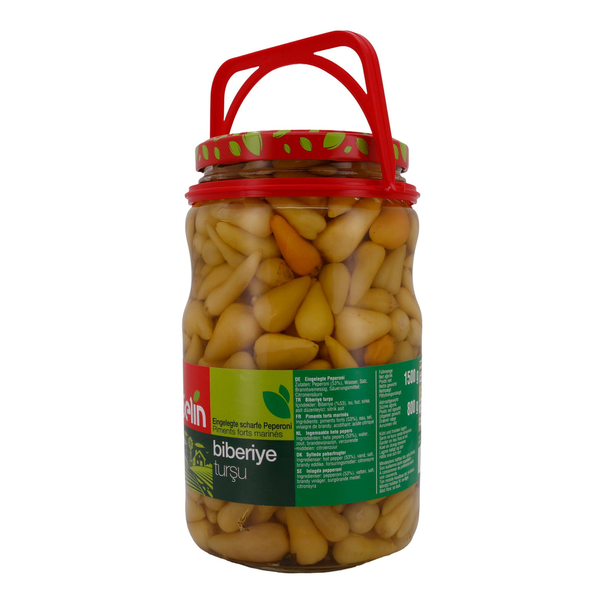Peperoni Selin | Eingelegt, scharf | In Essig, würzig und frisch | 1500g