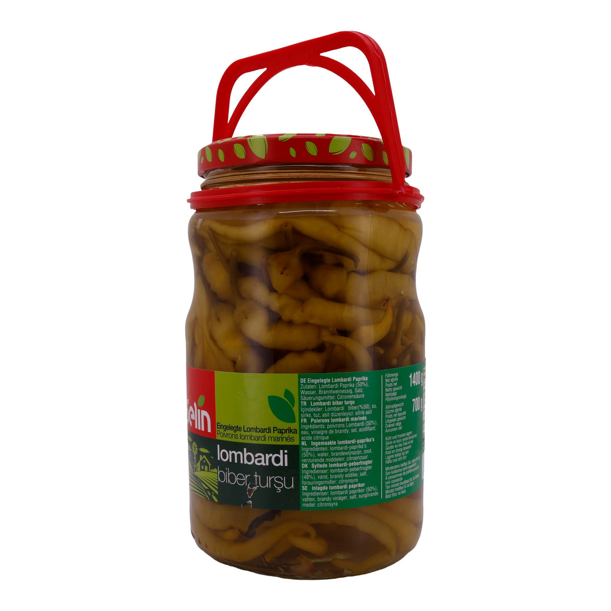 Paprika Selin | Lombardi | Eingelegte grüne Paprika | 1400g