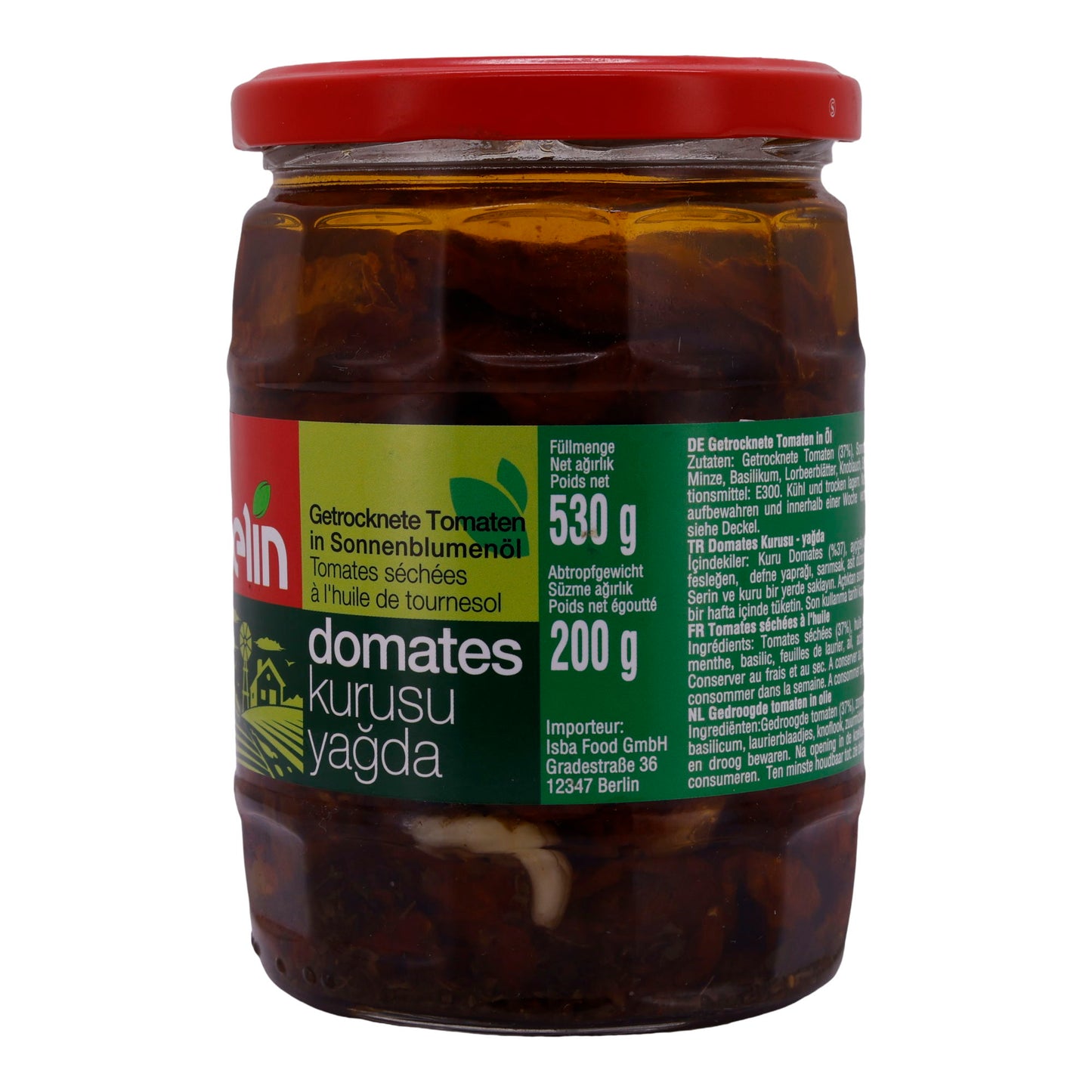 Tomaten Selin | Getrocknete Tomaten | In Sonnenblumenöl mit Kräutern | 530g