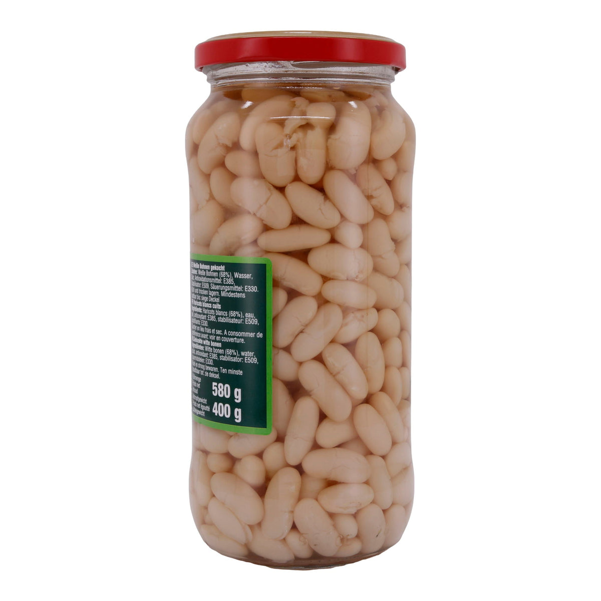 Bohnen Dere | Gekochte Weiße Bohnen in Salzlake | Abtropfgewicht 400 g | 580 g DERE