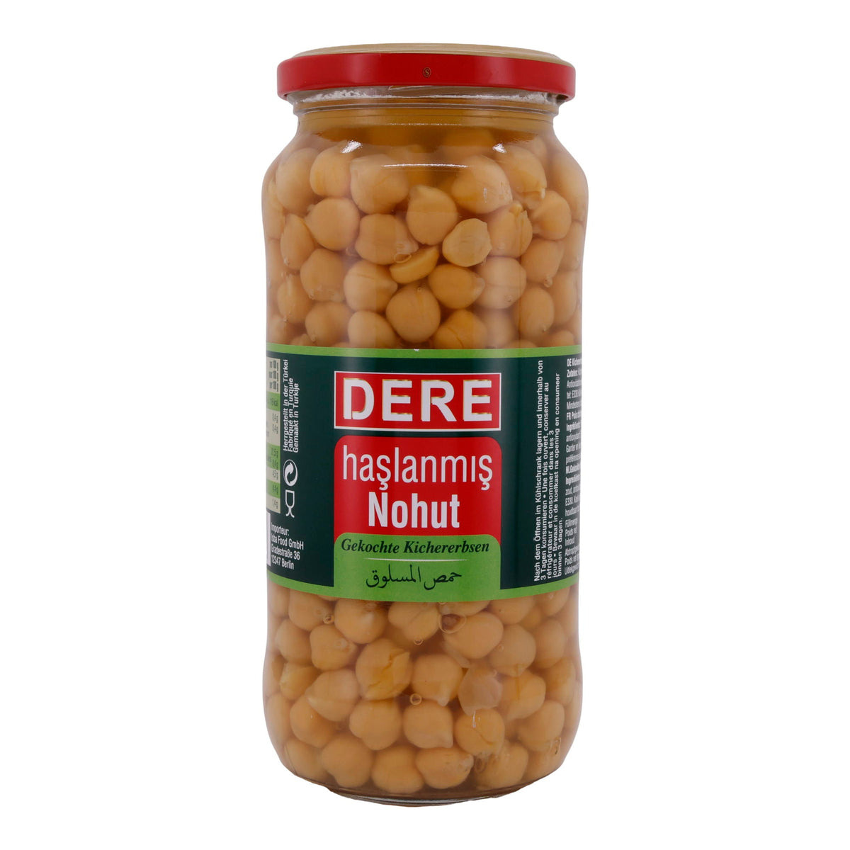 Gekochte Kichererbsen Dere | In Salzlake | 580 g (Abtropfgewicht 400 g)