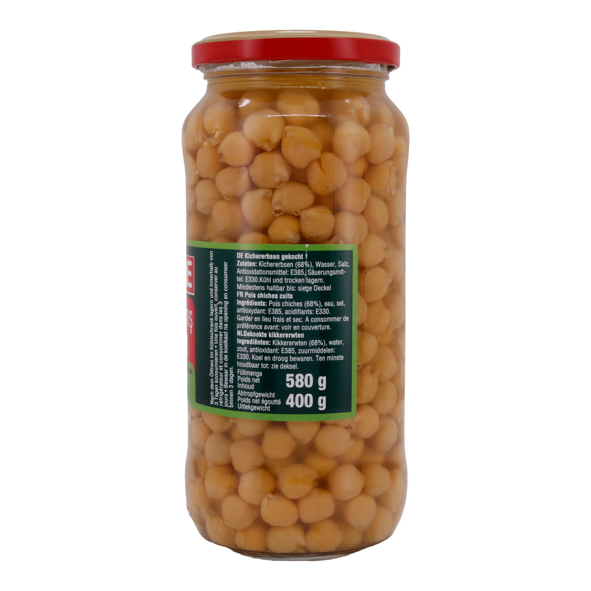 Gekochte Kichererbsen Dere | In Salzlake | 580 g (Abtropfgewicht 400 g)