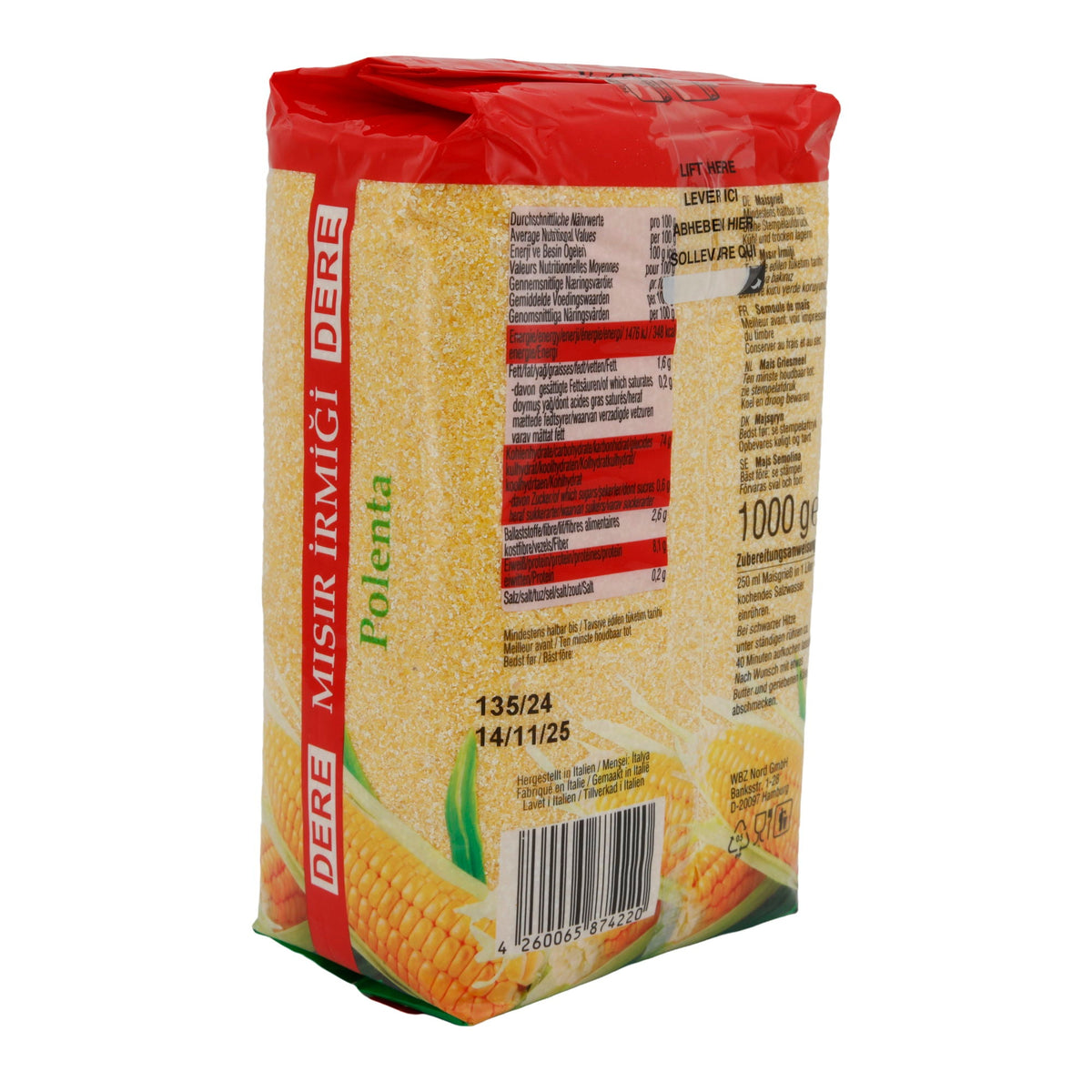 Maisgrieß DERE | Mehl | Für köstliche Polenta-Gerichte | 1000g DERE