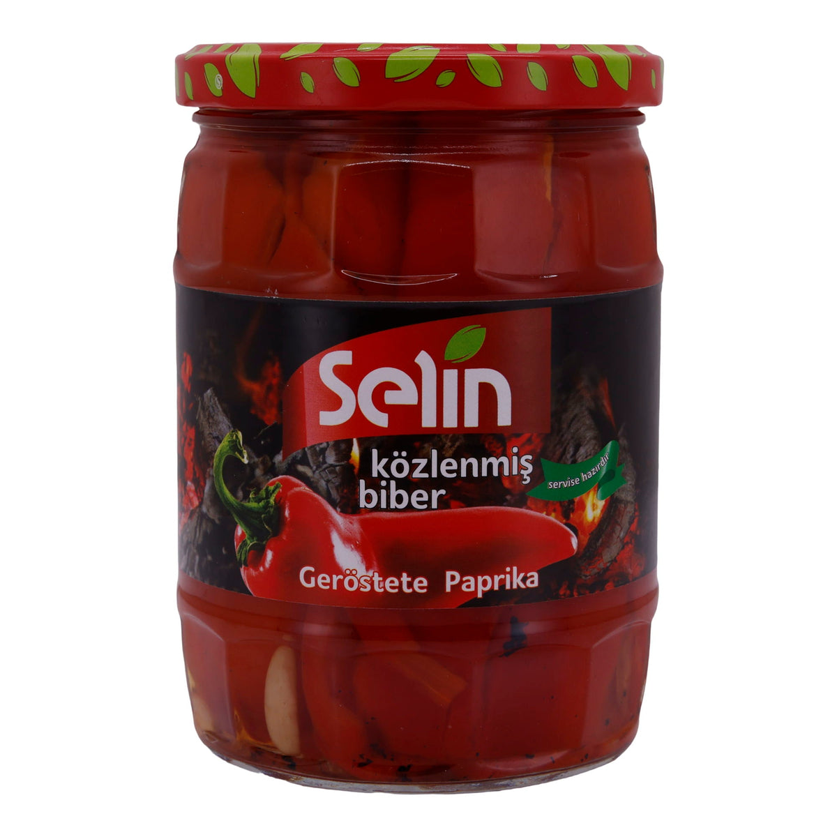 Paprika Selin | Geröstet (Közlenmiş Biber) | Für Salate und Dips | 520g Glas