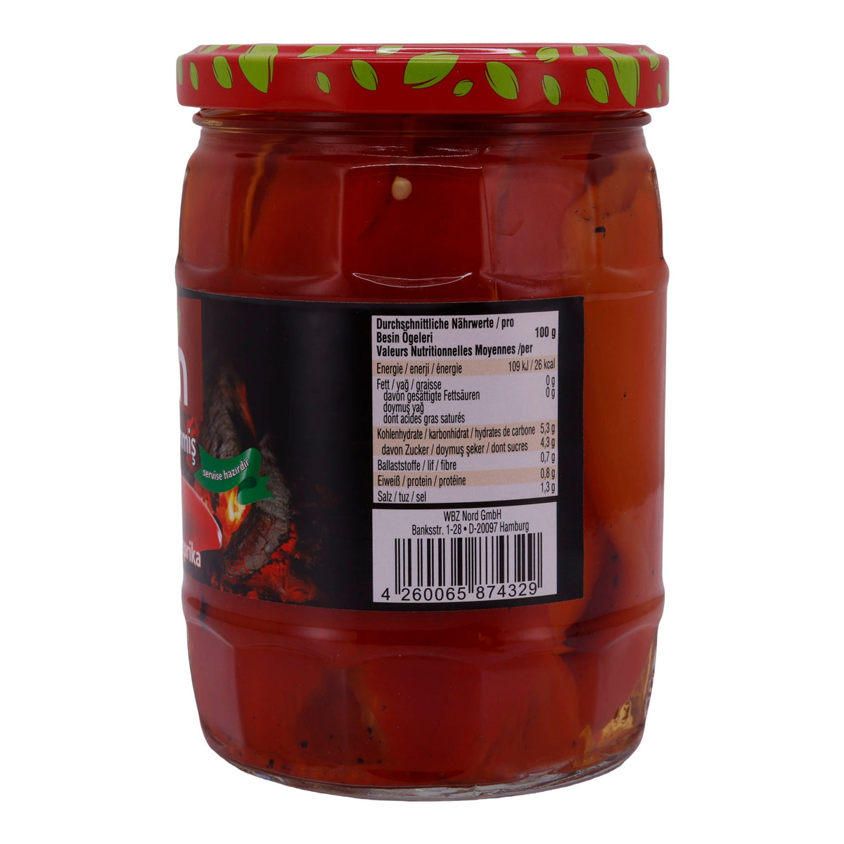 Paprika Selin | Geröstet (Közlenmiş Biber) | Für Salate und Dips | 520g Glas