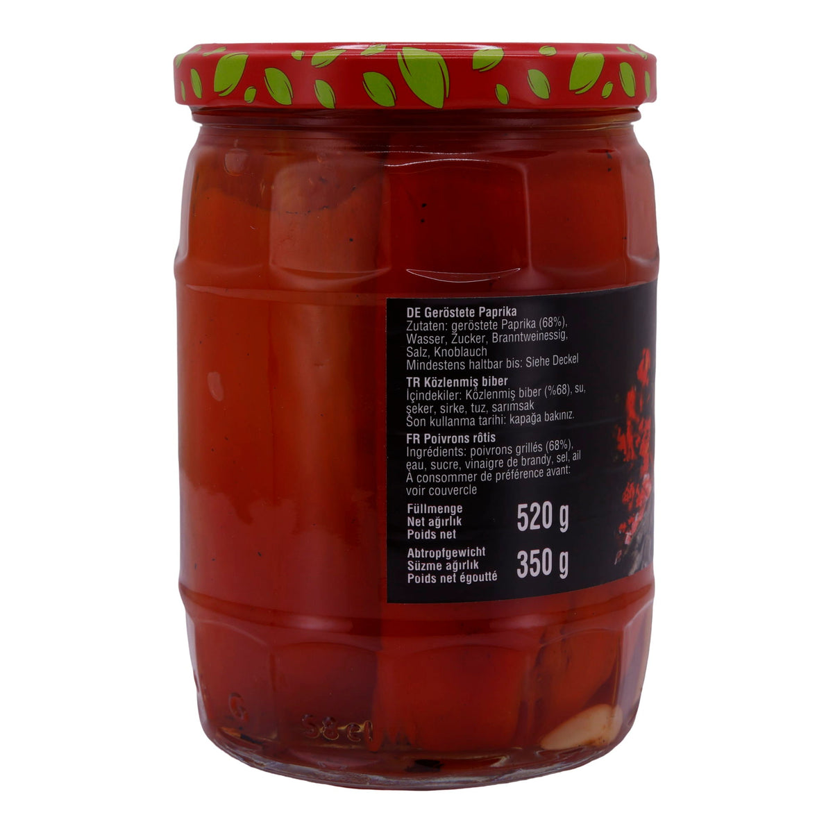Paprika Selin | Geröstet (Közlenmiş Biber) | Für Salate und Dips | 520g Glas