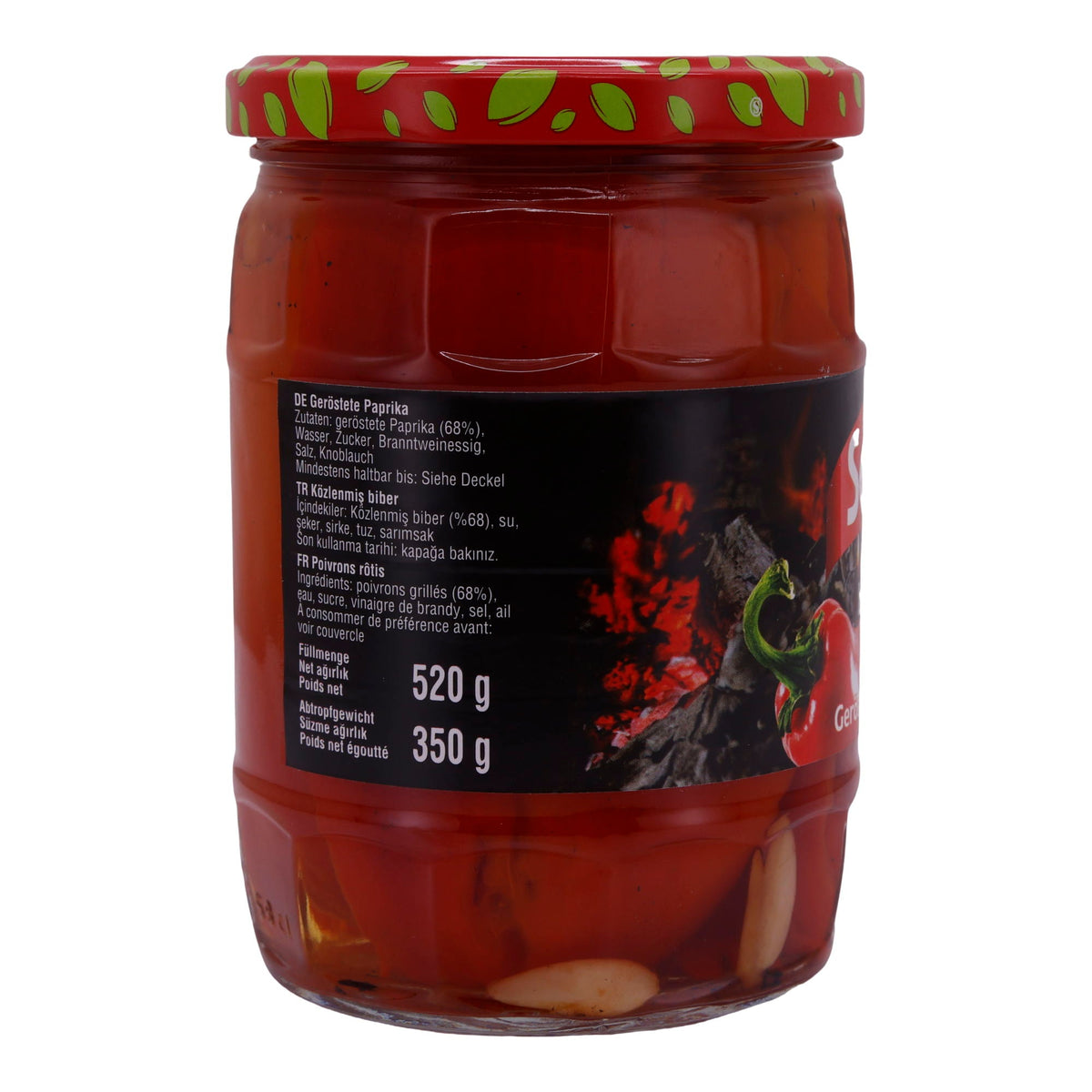 Paprika Selin | Geröstet (Közlenmiş Biber) | Für Salate und Dips | 520g Glas