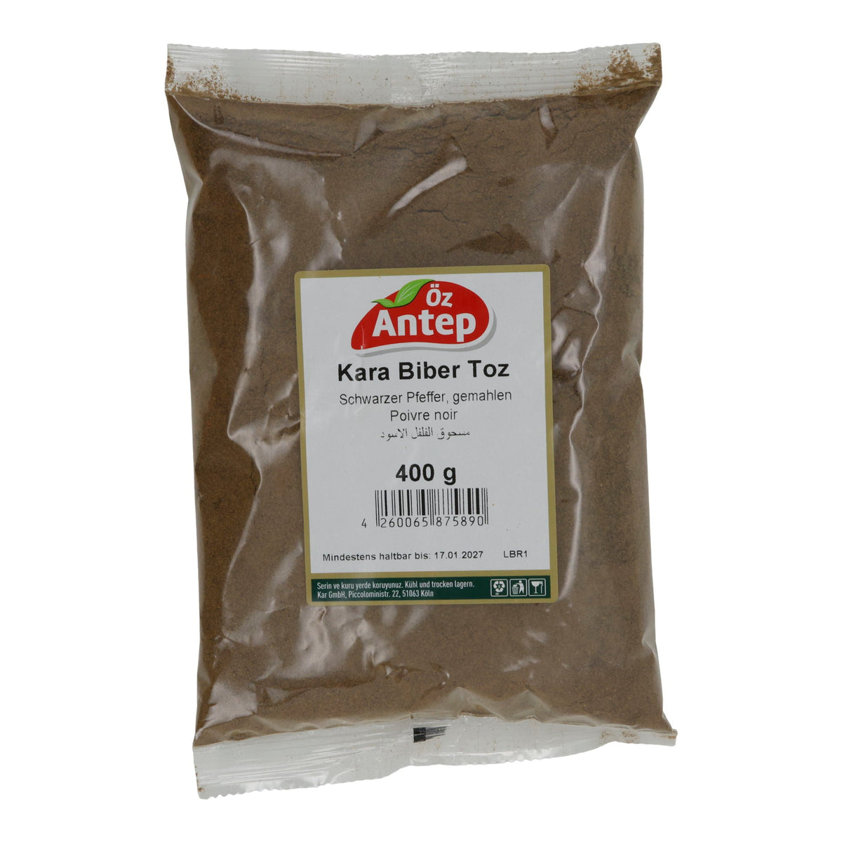 Gewürz Öz Antep | Kara Biber Toz | Schwarzer Pfeffer, gemahlen | 400 g