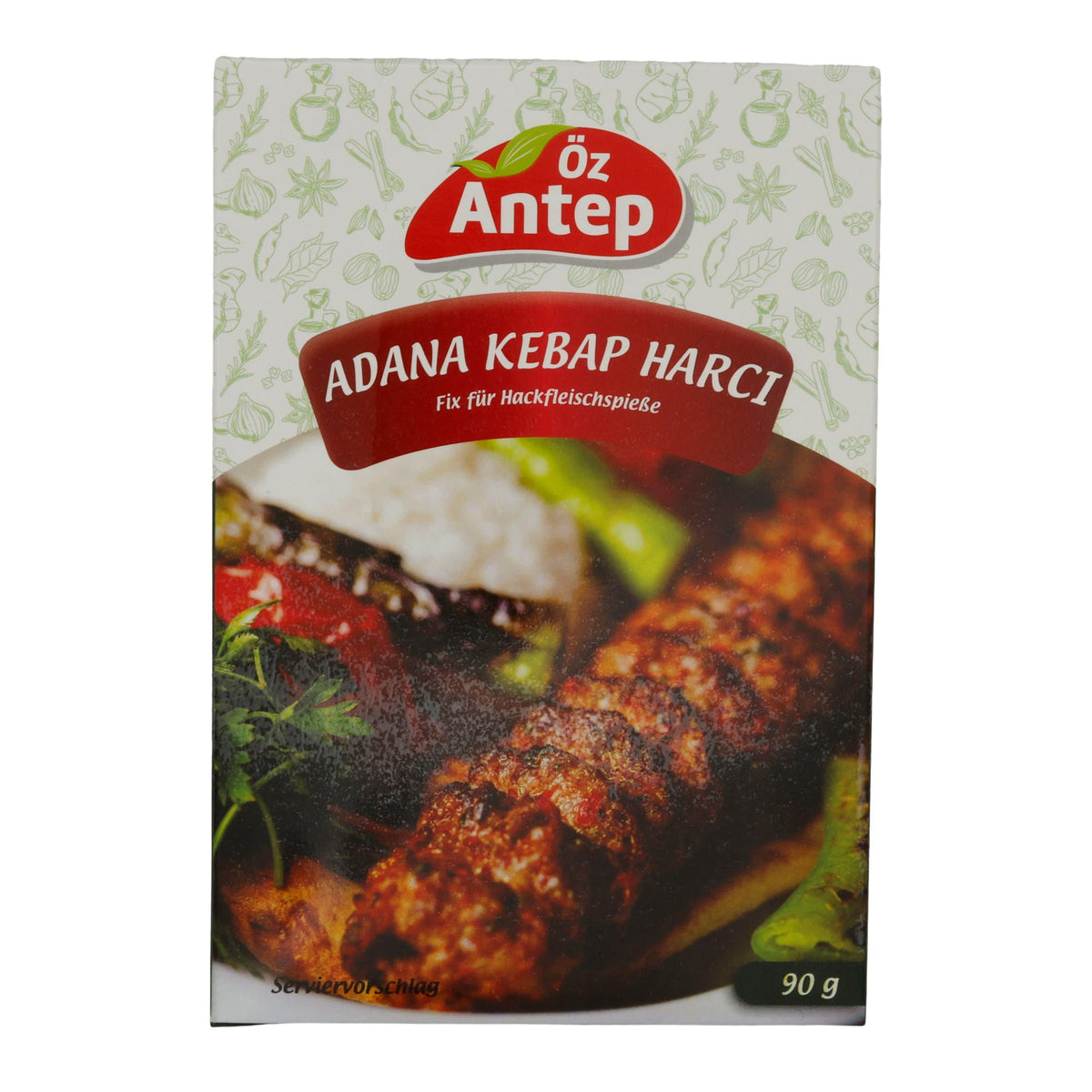 Fix-Mischung Öz Antep | Adana Kebap Harcı | Für Hackfleischspieße | 90g Packung ÖZ ANTEP