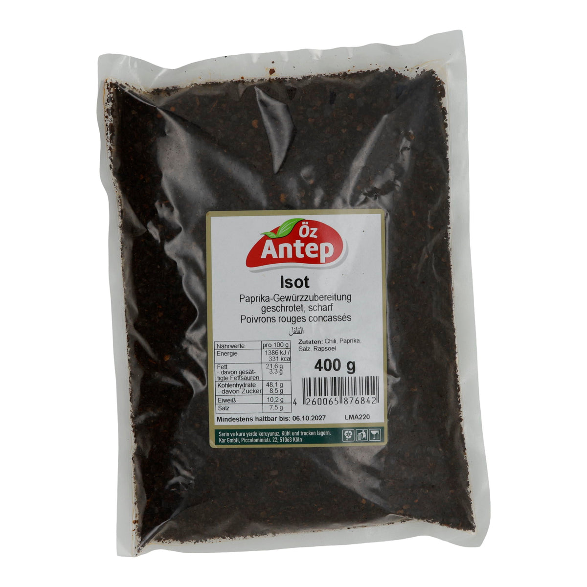Paprika-Gewürzzubereitung Öz Antep Isot | Gewürz | Geschrotet, scharf | 400g