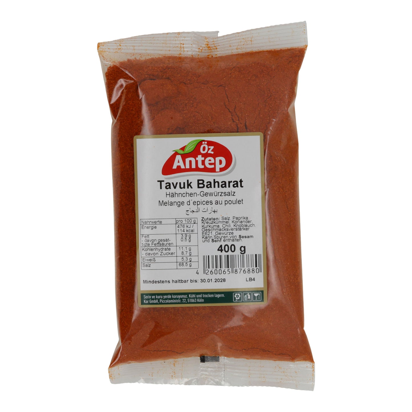 Kip-kruidenzout Öz Antep Tavuk Baharat | Kruiden | 400 g