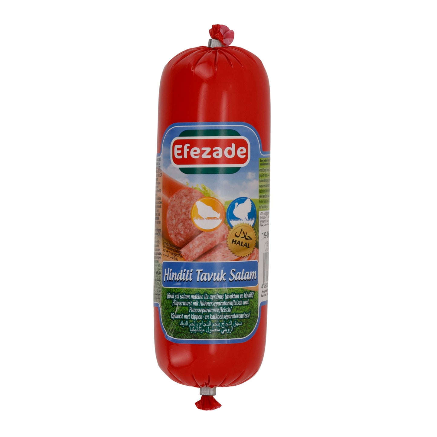 Geflügelsalami Efezade Hindili Tavuk Salam | Salam | Halal, aus Pute & Hähnchen | 400 g Rolle