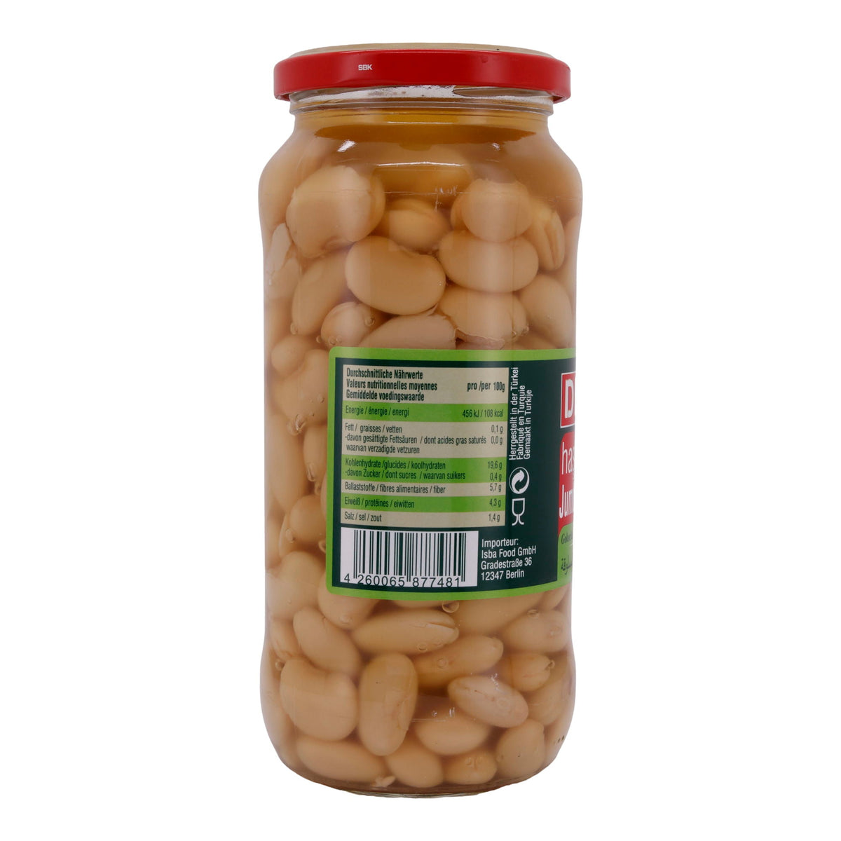 Weiße Riesenbohnen Dere | Bohnen | Gekocht, hochwertig und vielseitig | 580 g DERE