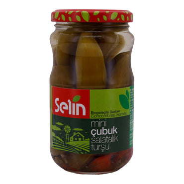 Mini-Gurken Selin | Eingelegt | Knackiger Snack oder Beilage | 330g SELIN