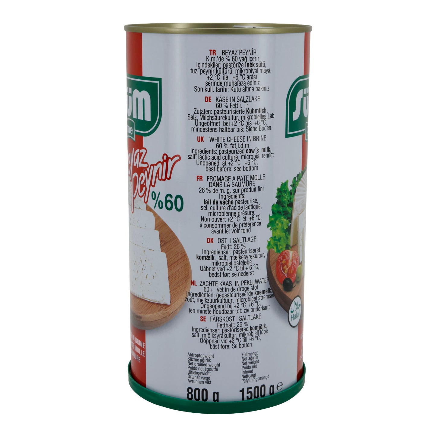 Weißkäse Sütüm Beyaz Peynir | Weißkäse in Salzlake | 60 % Fett i. Tr. | 1500 g