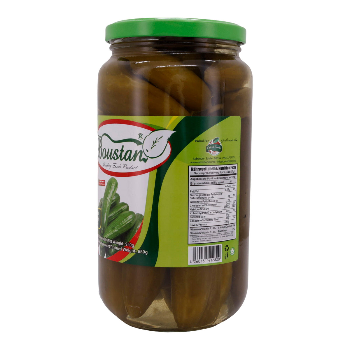 Eingelegte Gurken Boustan | Gurken | Frisch eingelegt | 950 g