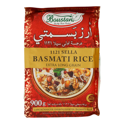 Boustan 1121 Sella Basmati Reis Extra Long Grain | Parboiled Basmati-Reis | 900 g