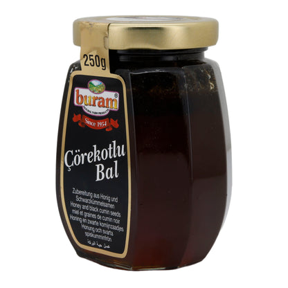 Çörekotlu Bal Buram | Miele | Miele con semi di cumino nero | Barattolo da 250 g