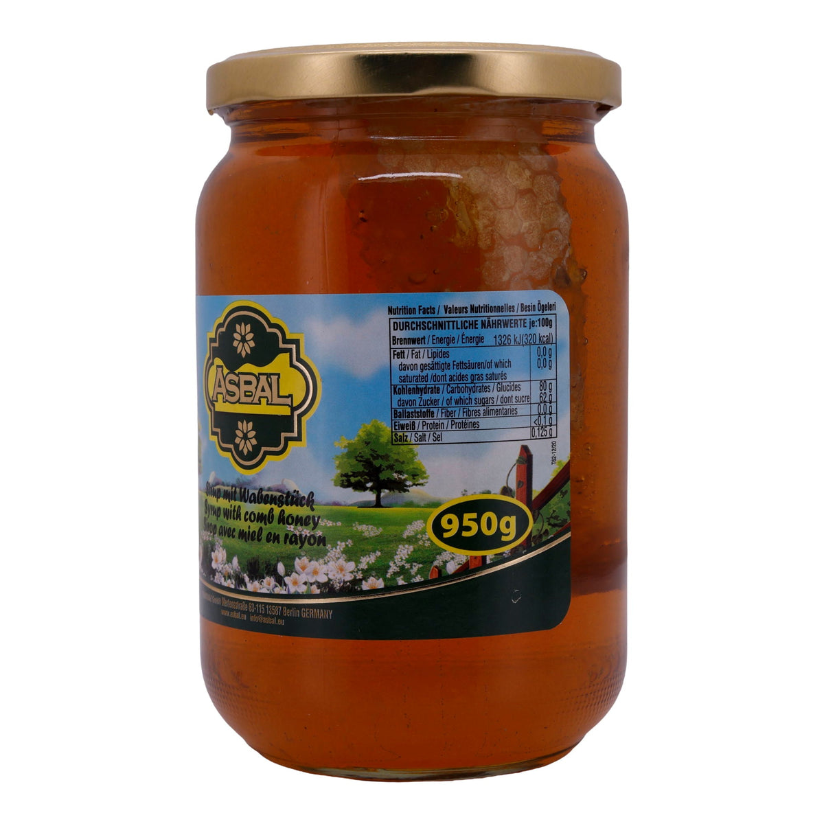 Honig Sirup ASBAL | Sirup | Mit Wabenstück | 950 g