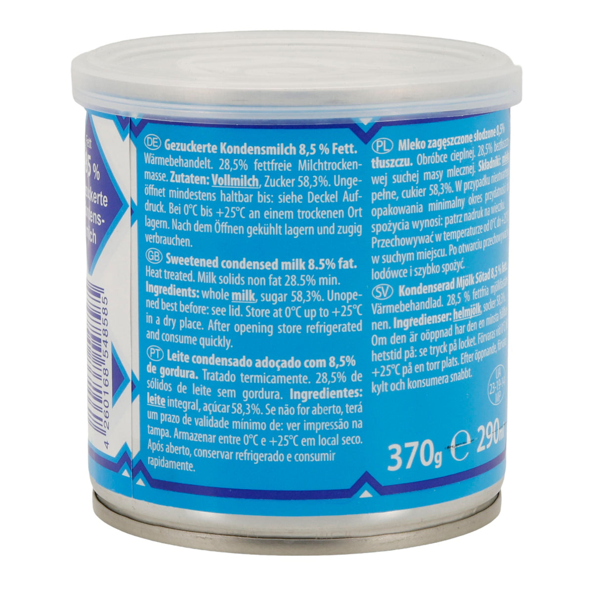 Gezuckerte Kondensmilch Leis | 8,5 % Fett | Cremig-süße Kondensmilch aus Vollmilch | 370 g (290 ml) LEIS