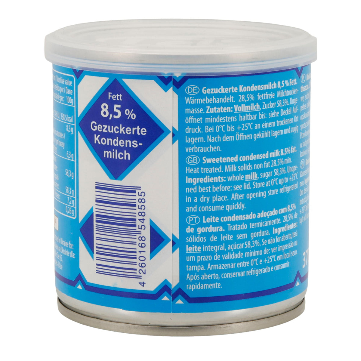 Gezuckerte Kondensmilch Leis | 8,5 % Fett | Cremig-süße Kondensmilch aus Vollmilch | 370 g (290 ml) LEIS