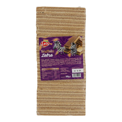 Leis Waffeln Zebra | Knusperwaffeln mit Cremefüllung | 300 g
